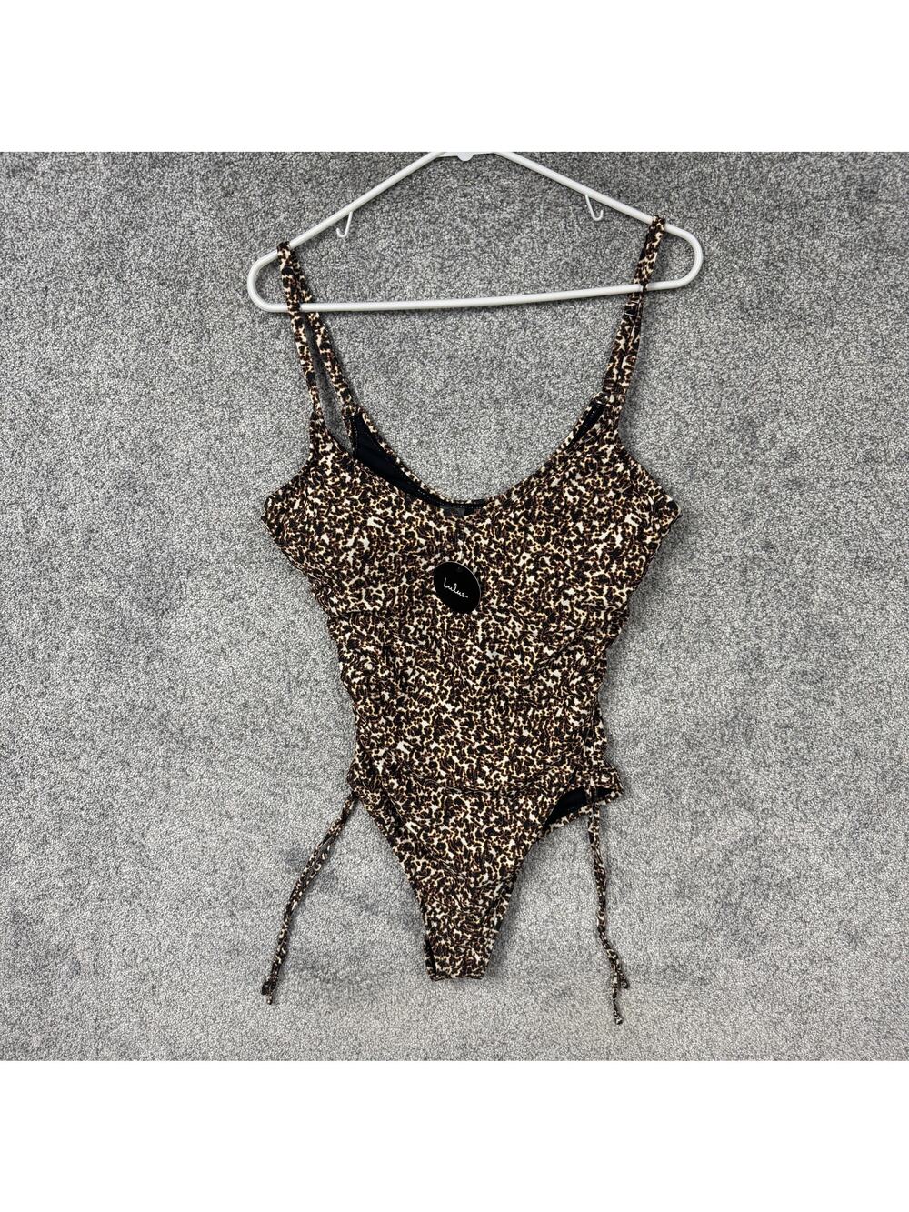 Lulus Leopard Print One Piece Swimsuit XL Mob Wife Glam Bombshell Resort Pinup